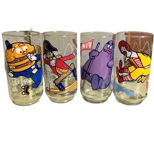 😍4-Vntg McDonald Land Action Series Glasses-1977